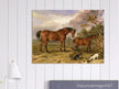 Old painting of horses by James Ward 1835. Portrait of Reformer, Blucher, Tory and Crib.