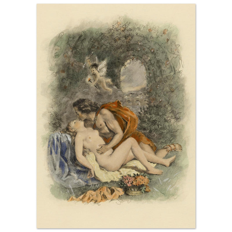 Paul Emile Becat erotic illustration Les Baiseres VI ( The Kisses ) Ecstasy