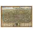 Ancient map of Rome with engravings by Georg Braun and Frans Hogenberg.