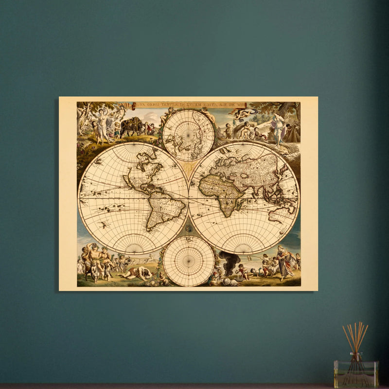 Ancient world map. Nova orbis tabvla in lvcem edita by Frederik de Wit
