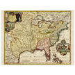 Ancient map of the United Stated Louisiana french region in 1687 by Johan Baptist Homann