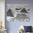 Air Transport command plane flies over the pyramids in Egypt 1943. World War 2