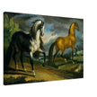 Two horses old painting by Theodore Gericault 1808.