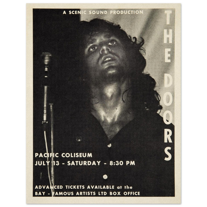 The Doors concert poster at the Pacific Coliseum Vancouver Canada 1968. decoor.