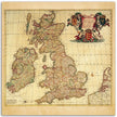 Antique map of Angliae , Scotiae et Hibernae tabula. Vintage map print reproduction of 1684 England, Scotland and Ireland.