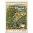 Vintage Map of the New York World's Fair in 1939 and Approaches Aerial view.