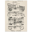 Motor Vehicle patent. Vintage car illustration.