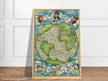 Ancient world map poster reproduction by Guillaume Le Testu 1555