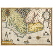 Ancient map of Virginia by Theodor de Bry XVI Century.