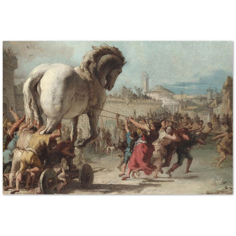 The Procession of the Trojan Horse into Troy by Giovanni Domenico Tiepolo. Greek mythology.