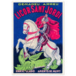 Saint George killing the dragon vintage liquor poster Enric Llado .