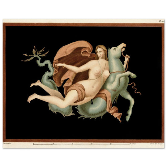 A Nereid sea nymph riding on a sea monster  hippocampus by Victor Steeger