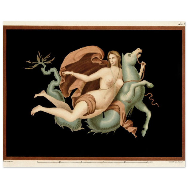 A Nereid sea nymph riding on a sea monster  hippocampus by Victor Steeger