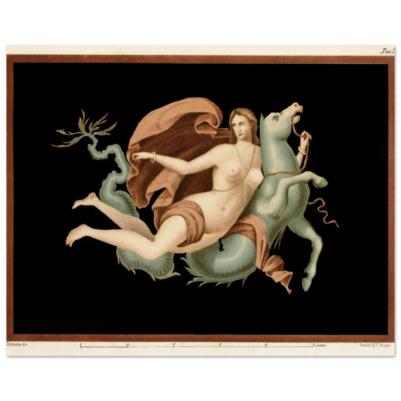A Nereid sea nymph riding on a sea monster  hippocampus by Victor Steeger
