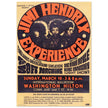 Jimi Hendrix experience vintage music poster . Washington Hilton performance in 1968.
