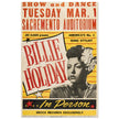 Billie Holiday vintage concert poster reproduction. Printed on Fine Art paper