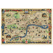 London 1951 vintage city map . Landmarks and places of interest in London.