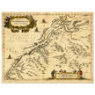 Ancient map of Norway published in the XVII Century by Jan Jansson