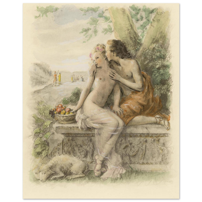 Paul Emile Becat erotic illustration Les Baiseres II ( The Kisses )