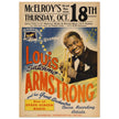 Louis Armstrong vintage concert poster . Performance in Portland 1945.