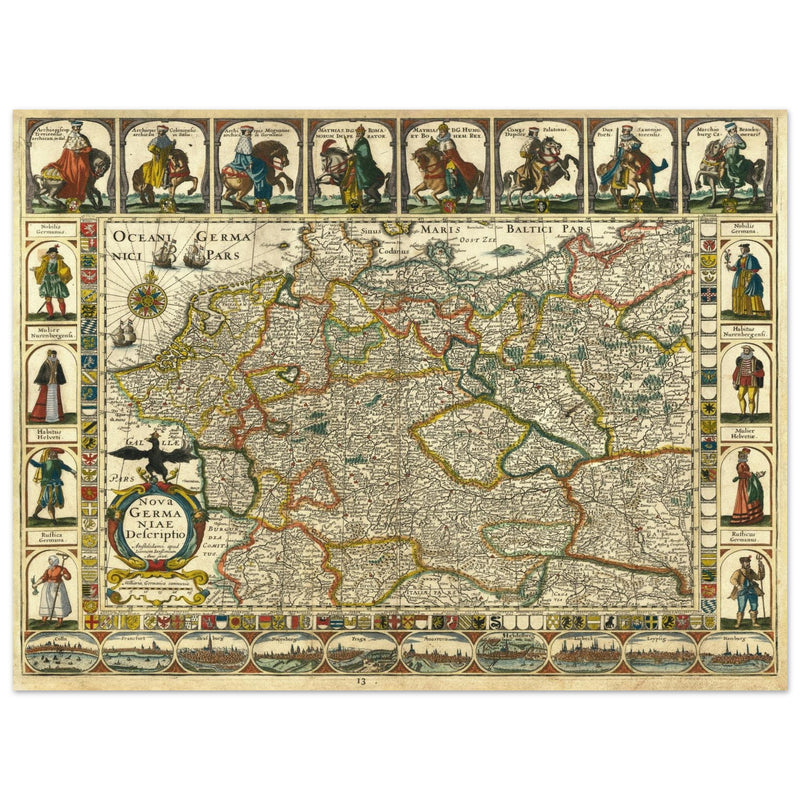 The Holy Roman Empire ancient map by Jan Jansson . Nova Germaniae Descriptio .