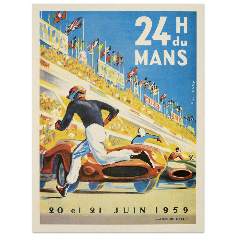 Le Mans 24 hours car race in 1959 by Michel Beligond.