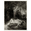 Ode to Psyche by Will Hicok Low 1887. Vintage  print of this greek mythology episode between Eros and Psiche