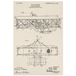 Flying machine patent 1906 by the Wright brothers. Vintage airplane.