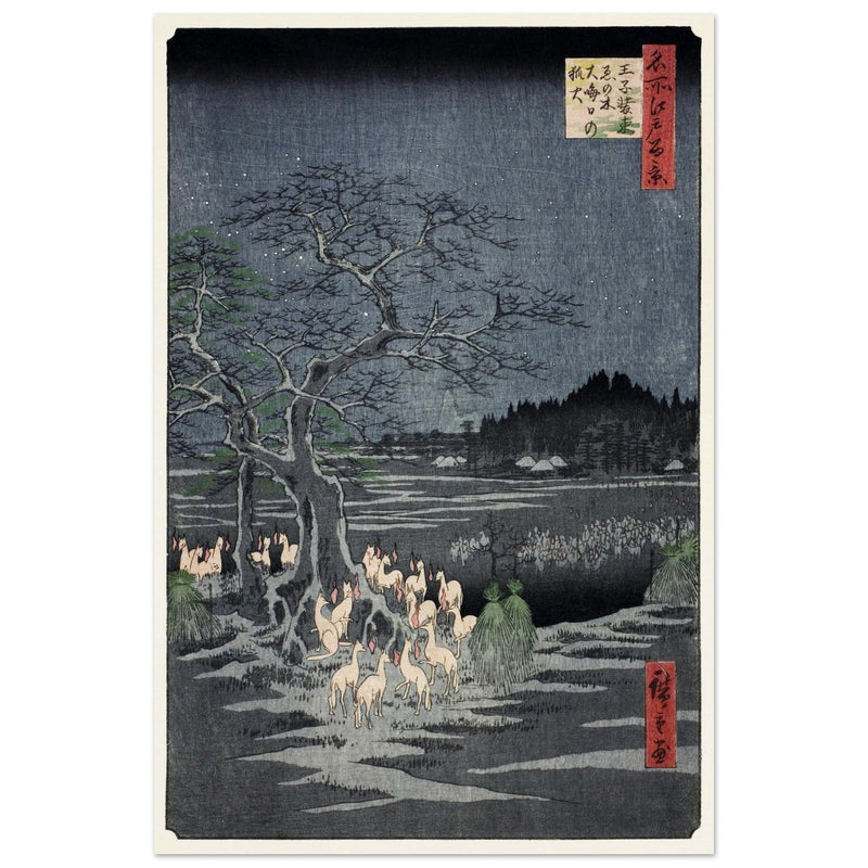 Fox Fires on New Year’s Eve at the Changing Tree in Oji by Utagawa Hiroshige