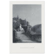 Gustave Dore illustration of King Arthur legend . Terrace scene with Guinevere. From the book Idylls of the King by Alfred Tennyson.