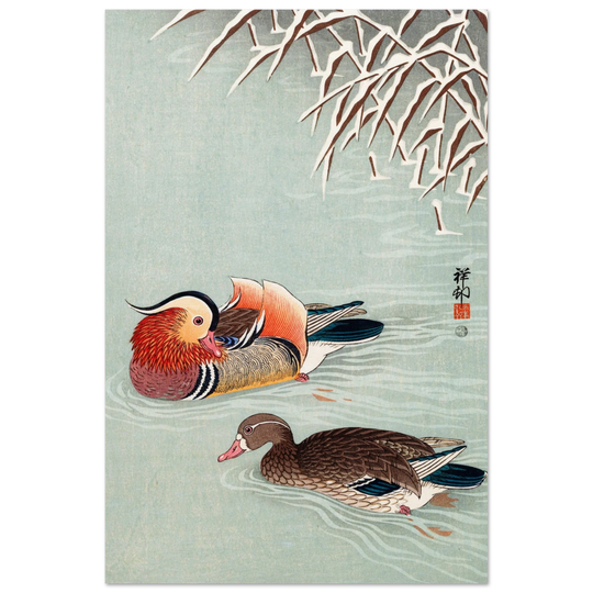 Mandarin ducks by Ohara Koson