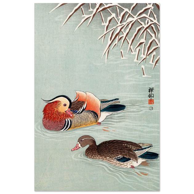 Mandarin ducks by Ohara Koson