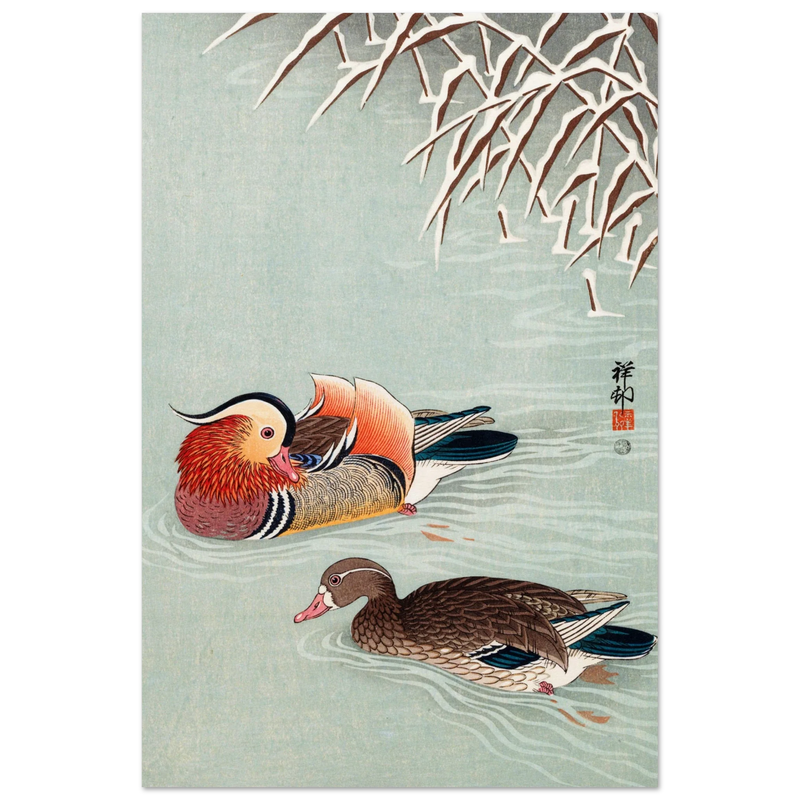 Mandarin ducks by Ohara Koson