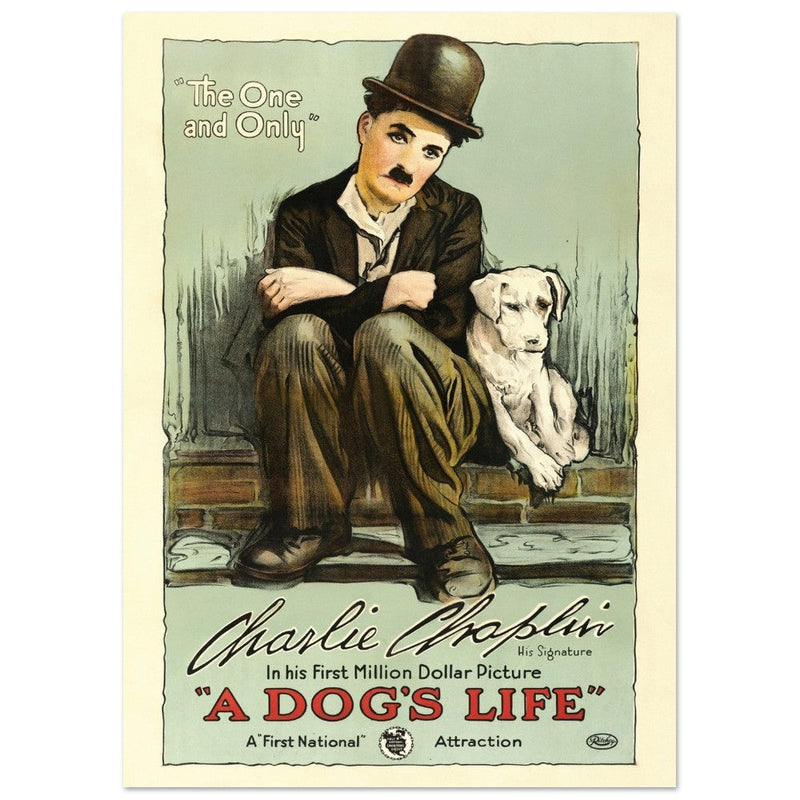 A Dog's life Charlie Chaplin movie poster.