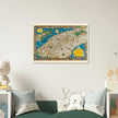 Old map of Manhattan New York City. Antique map reproduction of Manhattan of the 20's