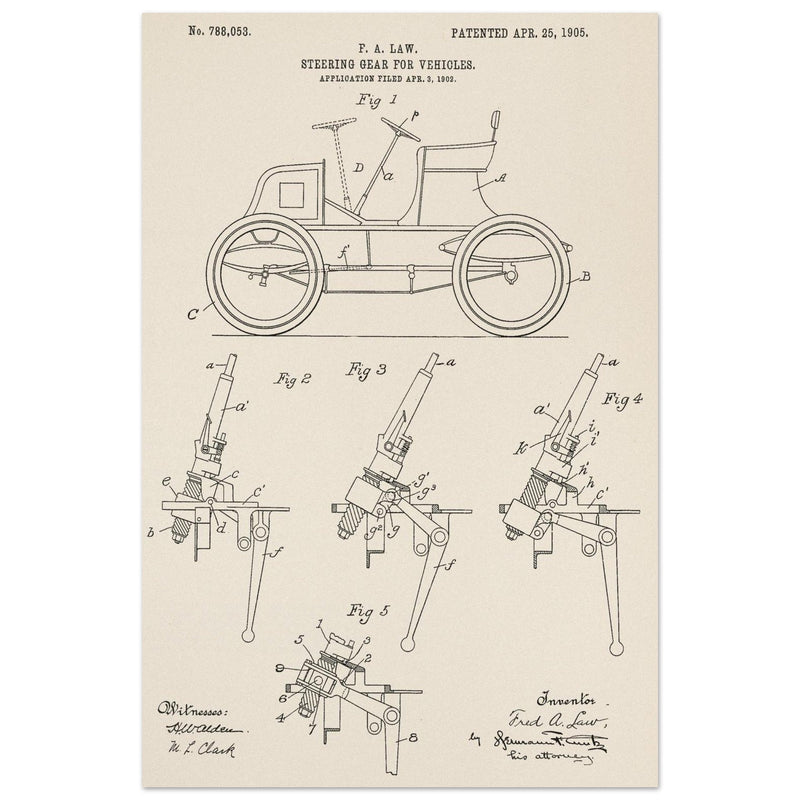 Steering Gear for vehicles patent illustration.