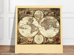Antique world map. 1660 double-hemisphere world map titled Nova Orbis Tabula, in Lucem Edita by Frederik de Wit
