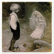 John Bauer vintage illustration print . From the fairy tale The Seven Wishes.
