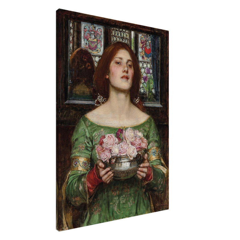John William Waterhouse painting Gather Ye Rosebuds While Ye May