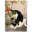 Black Cat and Tomato Plant vintage poster reproduction by Takahashi Hiroaki 1931