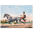 Harness cart horse racing. Grey Eddie by Nathaniel Currier 1855.