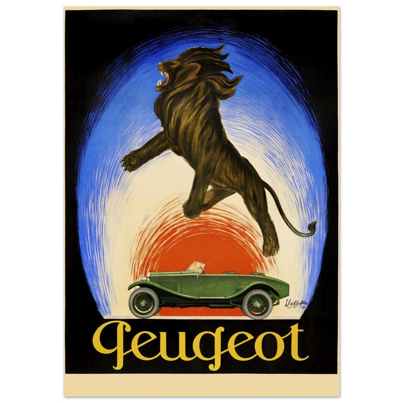 Peugot vintage advertising by Leonetto Cappiello 1925 poster .