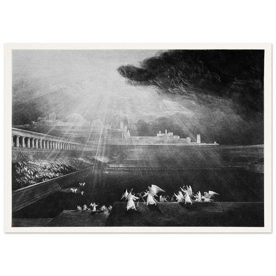 John Martin mezzotint engraving . Paradise Lost. The Courts of God .