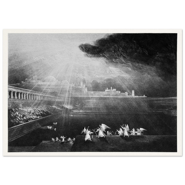 John Martin mezzotint engraving . Paradise Lost. The Courts of God .