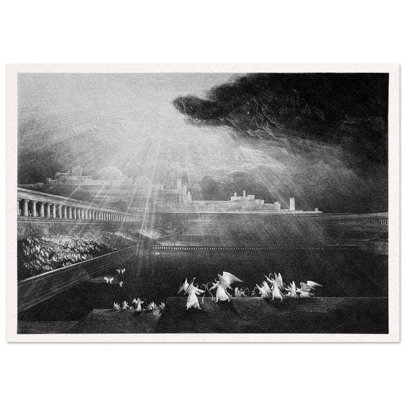 John Martin mezzotint engraving . Paradise Lost. The Courts of God .