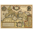 Old map of the Roman Empire by Abraham Ortelius . Poster vintage reproduction of 1579 cartography