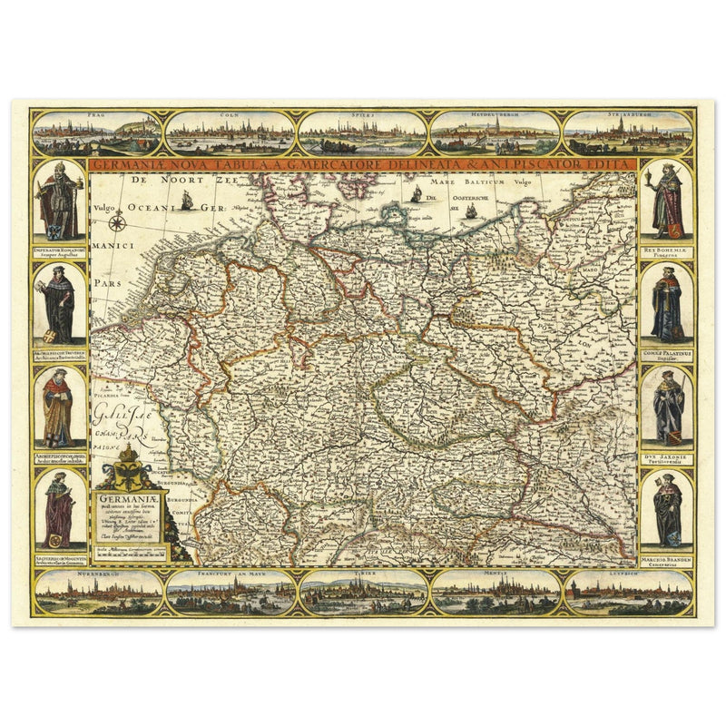 Germaniae nova tabula. Holy Roman Empire by Claes Janszoon Visscher.