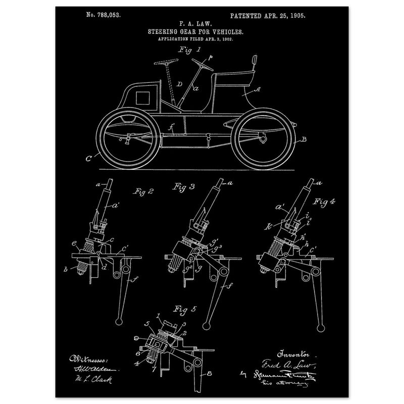Steering Gear for vehicles patent illustration.