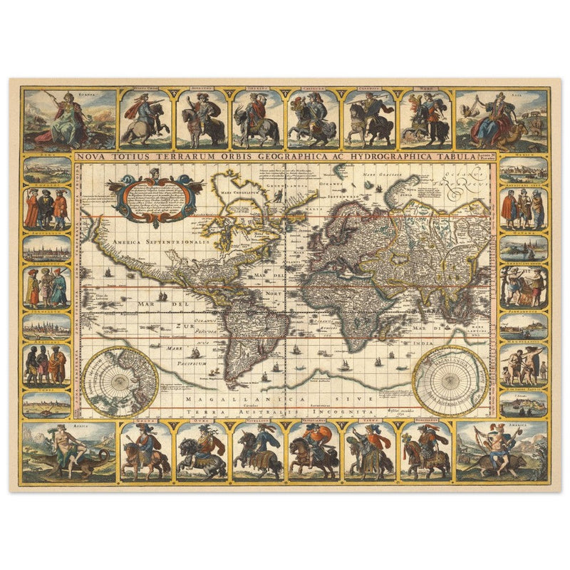 1652 Old World map Nova Totius Terrarum Orbis geographica ac hydrographica tabula by Nicolaes Visscher