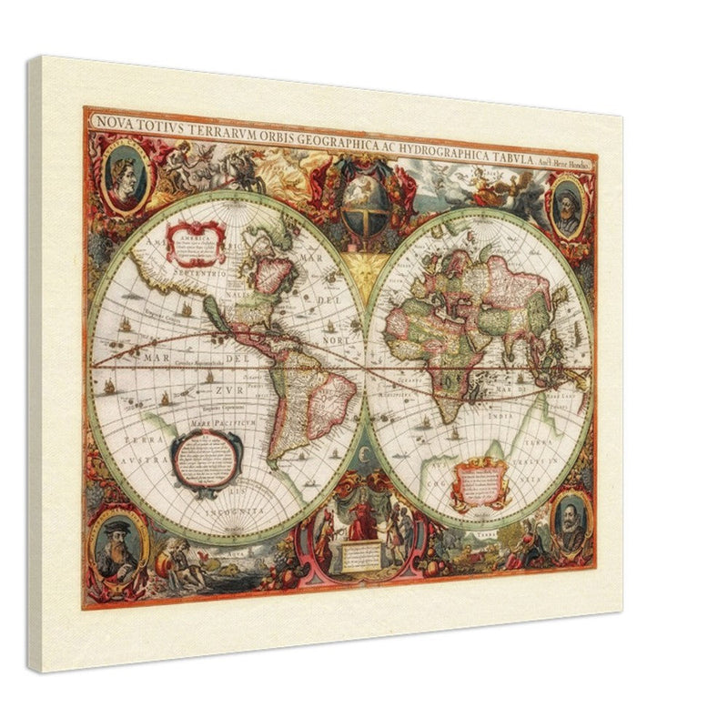 Ancient old world map by Hendrik Hondius